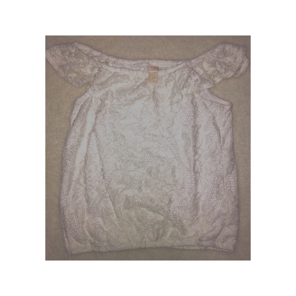F21 White Lace Blouse